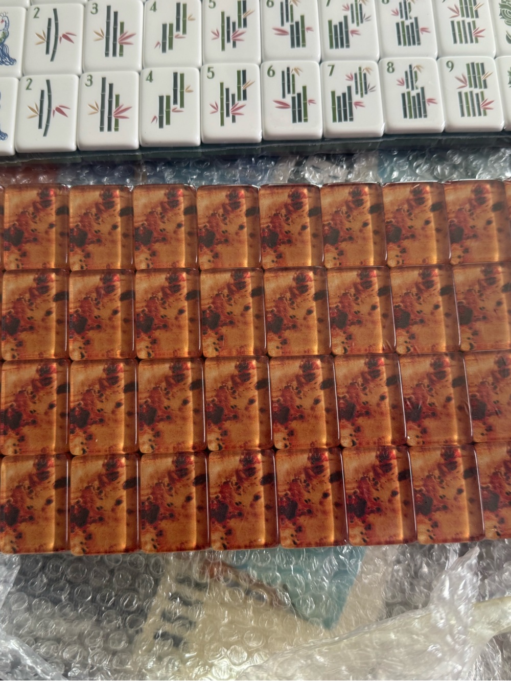 NIB Brand New Wood Grain Mahjong Set 160 Engraved 4 Layer Acrylic luxury Tile - Picture 10 of 14
